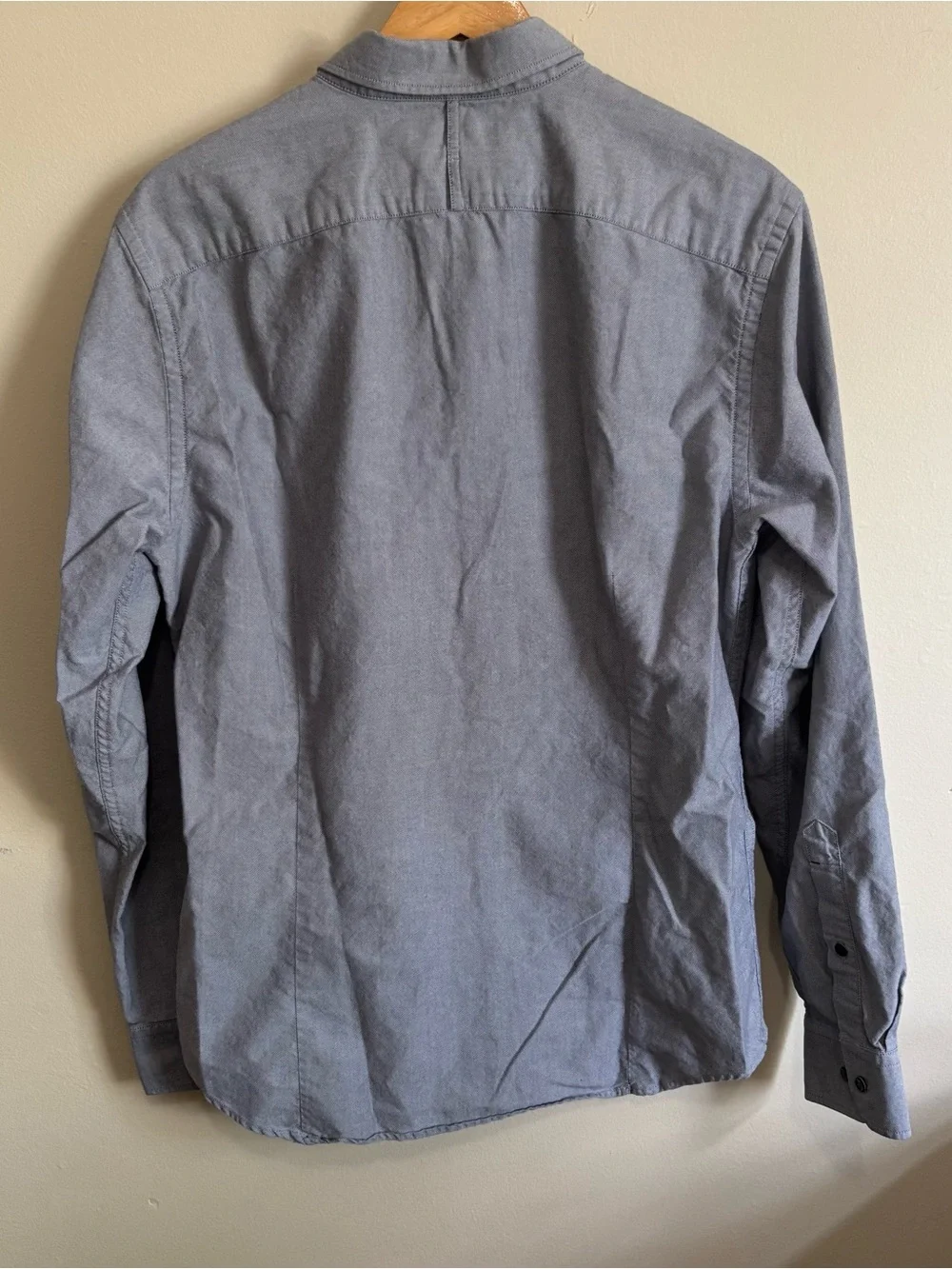 Banana Republic Tailored Slim Fit Oxford Button-Up Shirt Gray M Cotton